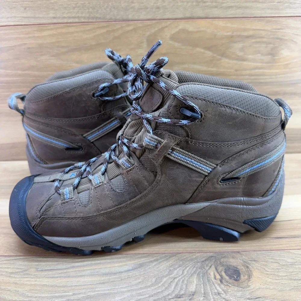 KEEN Targhee II Dry Mid Boots Womens 10 Brown Leather Waterproof Hiking Outdoor
